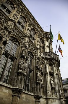 Old building in the city of Ghent, tourism in Europe, Belgium in September
