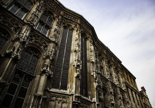 Old building in the city of Ghent, tourism in Europe, Belgium in September