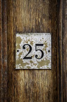 Number twenty-five of information, detail of odd number, address