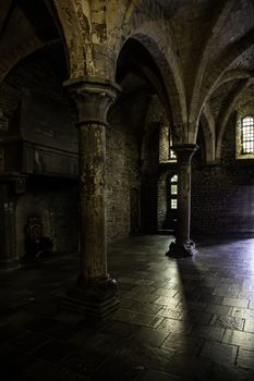 Interior of an old historical building, detail of ancient and history