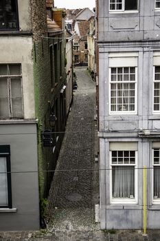 Old building in the city of Ghent, tourism in Europe, Belgium in September