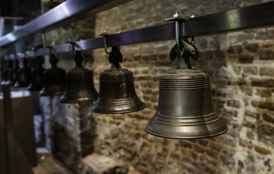 Old metal bells, detail of musical instrument