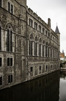 Old building in the city of Ghent, tourism in Europe, Belgium in September