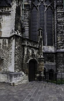 Old building in the city of Ghent, tourism in Europe, Belgium in September