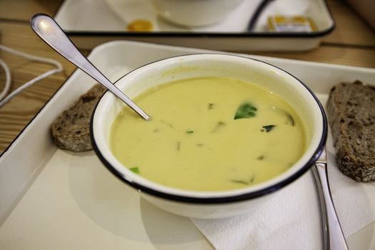 Typical Ghent soup, hot lunch detail