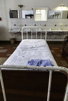 Old hospital beds, detail of old hospital for patients