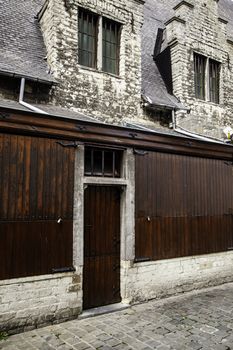 Old building in the city of Ghent, tourism in Europe, Belgium in September