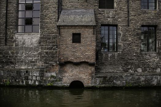 Old building in the city of Ghent, tourism in Europe, Belgium in September