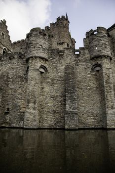Castle of Ghent heritage of UNESCO, detail of tourism in Belgium