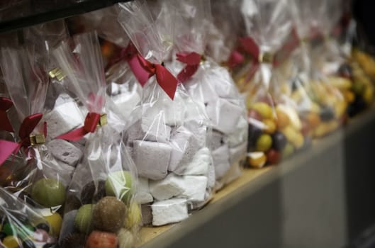 Typical Belgian artisan sweets, sugar dessert detail