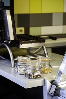 Typical Belgian artisan sweets, sugar dessert detail
