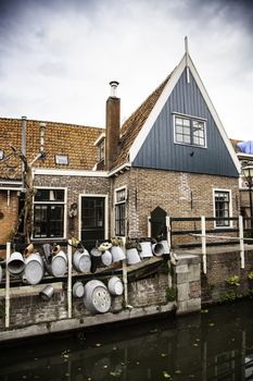 Typical Dutch house, detail of European city