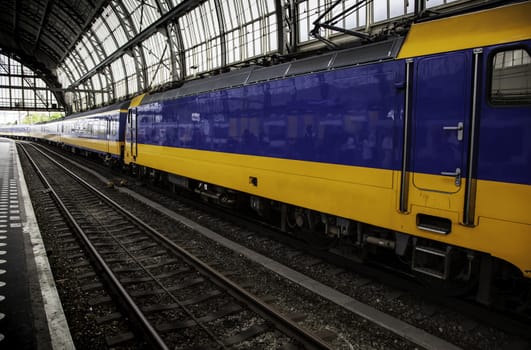 Train in a station, transportation detail for people, travel and tourism