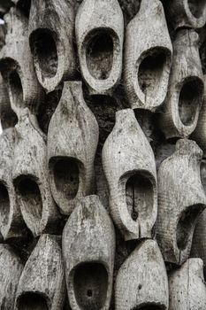 Traditional Dutch wooden clogs, traditional shoe detail