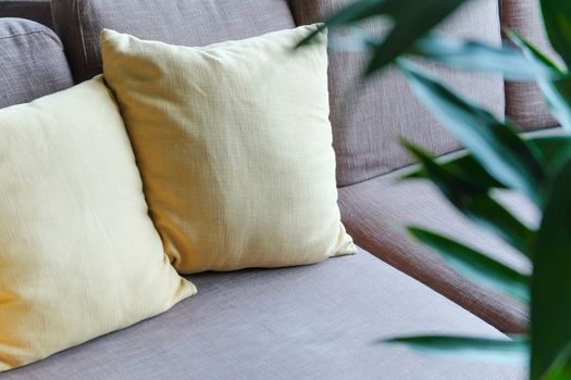 Detail of sofa in living room