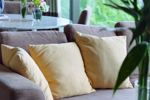 Detail of sofa in living room