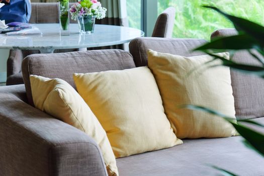 Detail of sofa in living room