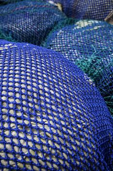 Old fishing nets, tool detail for fishing, sea food