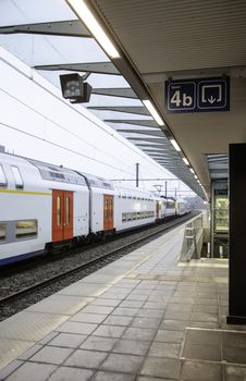 Train station in witches, transport detail by rails, tourism in europe