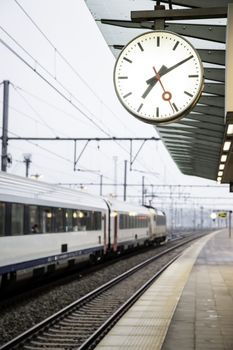 Train station in witches, transport detail by rails, tourism in europe