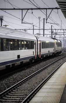 Train station in witches, transport detail by rails, tourism in europe