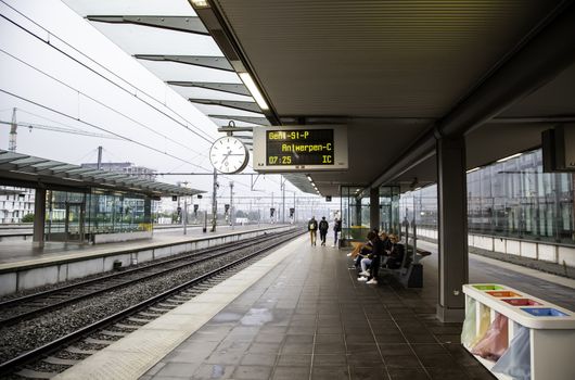 Train station in witches, transport detail by rails, tourism in europe