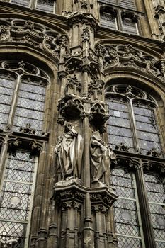 Old building in the city of Ghent, tourism in Europe, Belgium in September
