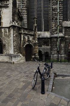 Typical bicycle in Holland, detail of transport, sport and ecology, tourism