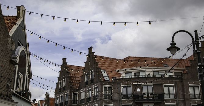 Old Dutch houses, detail of tourism in Europe