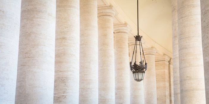 St. Peter's Square in Vatican City, Rome, is bordered on two sides by semi-circular colonnades made by Bernini.