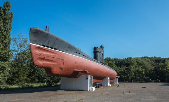 Odessa, Ukraine - 09.18.2018. Memorial of the heroic defense of Odessa in a sunny summer day. Coastal artillery no. 411