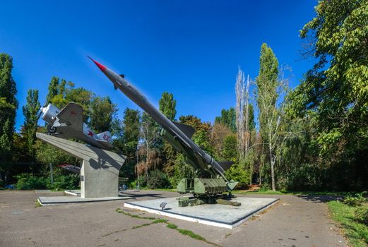 Odessa, Ukraine - 09.18.2018. Memorial of the heroic defense of Odessa in a sunny summer day. Coastal artillery no. 411