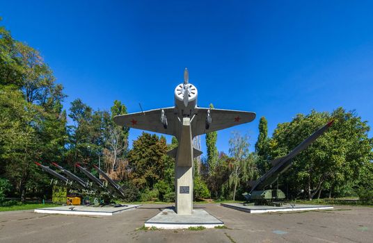 Odessa, Ukraine - 09.18.2018. Memorial of the heroic defense of Odessa in a sunny summer day. Coastal artillery no. 411