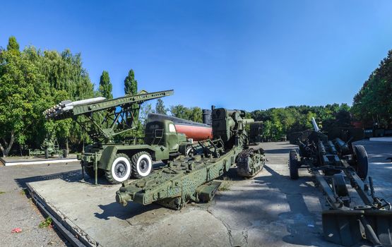 Odessa, Ukraine - 09.18.2018. Memorial of the heroic defense of Odessa in a sunny summer day. Coastal artillery no. 411