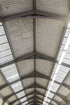 Old roof protection, detail of a roof with natural light