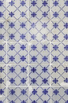 Typical decorative tiles, antique tiles detail Lisbon, art and decoration