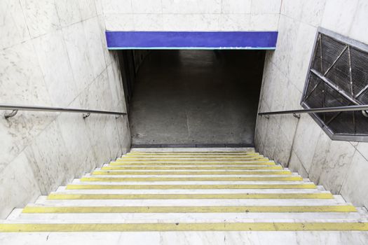 Stairs to the underground pedestrian crossing detail