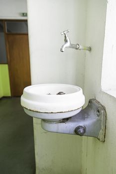 Indoor fountain to drink, detail of water for human consumption