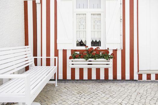 Detail of a typical facade of Aveiro, Portugal Typical decoration, architecture