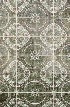 Typical decorative tiles, antique tiles detail Lisbon, art and decoration