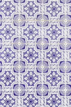 Typical decorative tiles, antique tiles detail Lisbon, art and decoration