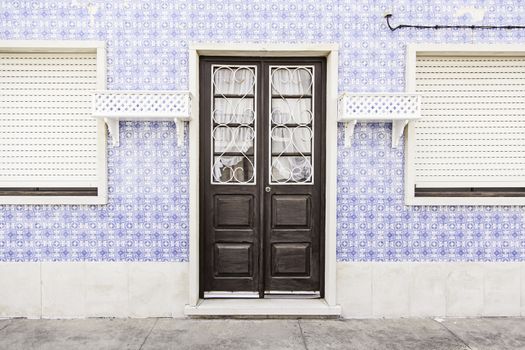 Detail of a typical facade of Aveiro, Portugal Typical decoration, architecture