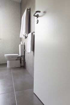Modern bathroom, detail of a decorated bathroom, modernist architecture