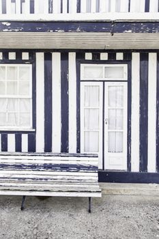 Detail of a typical facade of Aveiro, Portugal Typical decoration, architecture