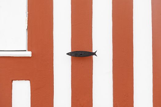 Detail of a typical facade of Aveiro, Portugal Typical decoration, architecture
