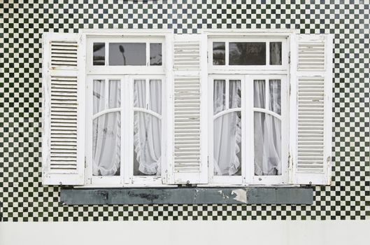 Detail of a typical facade of Aveiro, Portugal Typical decoration, architecture