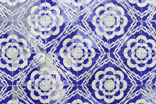 Typical decorative tiles, antique tiles detail Lisbon, art and decoration