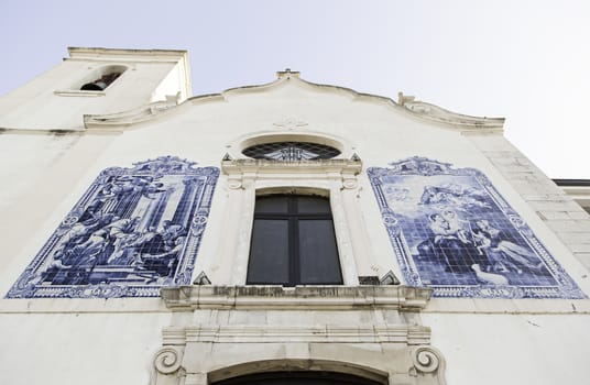Lisbon old facade, detail of an old street portugal, tourism