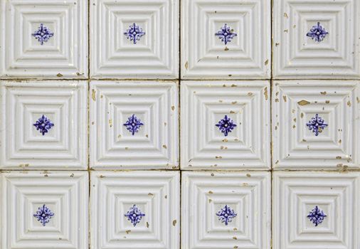 Typical decorative tiles, antique tiles detail Lisbon, art and decoration