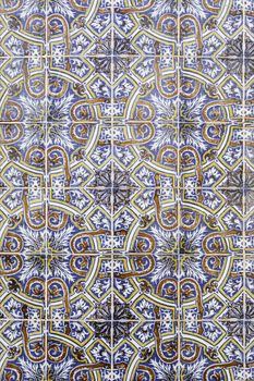 Typical decorative tiles, antique tiles detail Lisbon, art and decoration